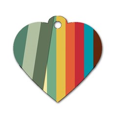 Texture Stripes Lines Color Bright Dog Tag Heart (two Sides) by Simbadda