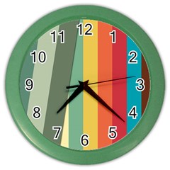 Texture Stripes Lines Color Bright Color Wall Clocks by Simbadda