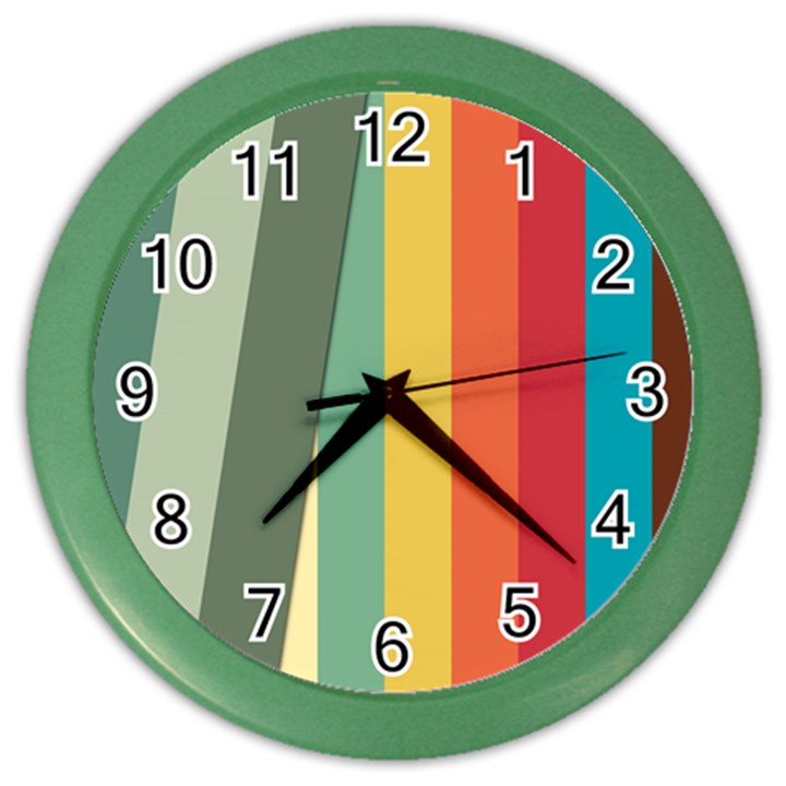 Texture Stripes Lines Color Bright Color Wall Clocks