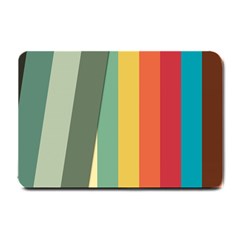 Texture Stripes Lines Color Bright Small Doormat  by Simbadda