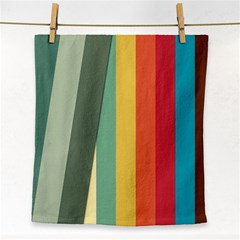 Texture Stripes Lines Color Bright Face Towel by Simbadda