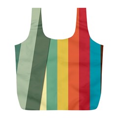 Texture Stripes Lines Color Bright Full Print Recycle Bags (l) 