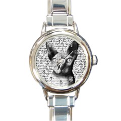 Sphynx Cat Round Italian Charm Watch by Valentinaart