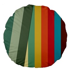 Texture Stripes Lines Color Bright Large 18  Premium Flano Round Cushions by Simbadda