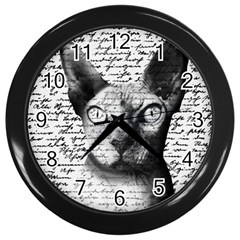 Sphynx Cat Wall Clocks (black) by Valentinaart