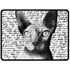 Sphynx Cat Fleece Blanket (large)  by Valentinaart