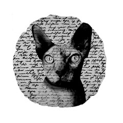 Sphynx Cat Standard 15  Premium Flano Round Cushions by Valentinaart