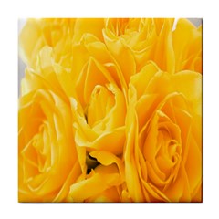 Yellow Neon Flowers Tile Coasters by Simbadda