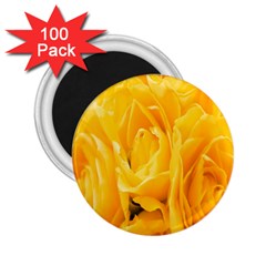 Yellow Neon Flowers 2 25  Magnets (100 Pack)  by Simbadda