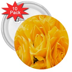 Yellow Neon Flowers 3  Buttons (10 Pack)  by Simbadda