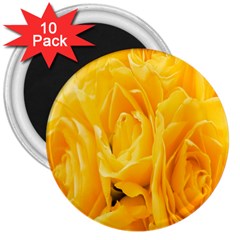 Yellow Neon Flowers 3  Magnets (10 Pack)  by Simbadda