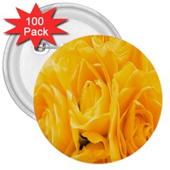 Yellow Neon Flowers 3  Buttons (100 Pack)  by Simbadda