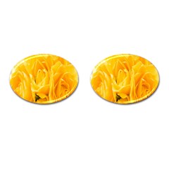 Yellow Neon Flowers Cufflinks (oval) by Simbadda