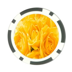 Yellow Neon Flowers Poker Chip Card Guard by Simbadda