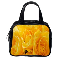 Yellow Neon Flowers Classic Handbags (one Side) by Simbadda