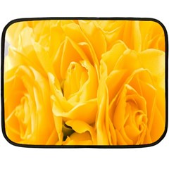 Yellow Neon Flowers Fleece Blanket (mini) by Simbadda