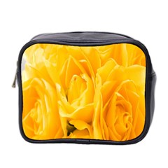 Yellow Neon Flowers Mini Toiletries Bag 2-side by Simbadda