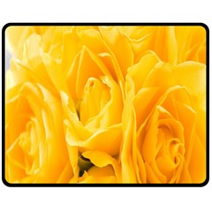 Yellow Neon Flowers Fleece Blanket (medium)  by Simbadda