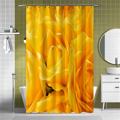 Yellow Neon Flowers Shower Curtain 48  X 72  (small)  by Simbadda