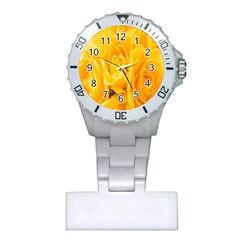 Yellow Neon Flowers Plastic Nurses Watch