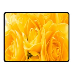 Yellow Neon Flowers Double Sided Fleece Blanket (small)  by Simbadda