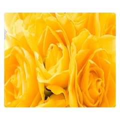 Yellow Neon Flowers Double Sided Flano Blanket (small)  by Simbadda