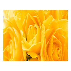 Yellow Neon Flowers Double Sided Flano Blanket (large)  by Simbadda