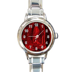 Tunnel Red Black Light Round Italian Charm Watch by Simbadda