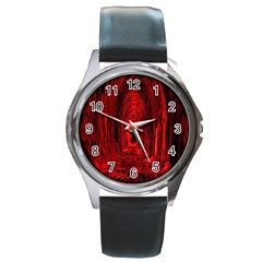 Tunnel Red Black Light Round Metal Watch by Simbadda