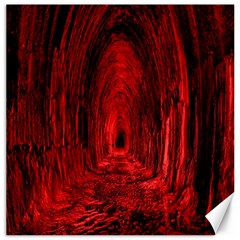 Tunnel Red Black Light Canvas 16  X 16   by Simbadda