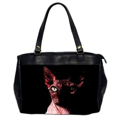 Sphynx Cat Office Handbags (2 Sides)  by Valentinaart