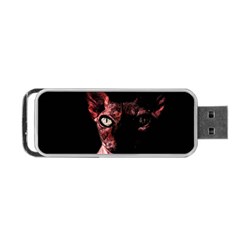 Sphynx Cat Portable Usb Flash (one Side) by Valentinaart