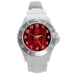 Tunnel Red Black Light Round Plastic Sport Watch (l) by Simbadda