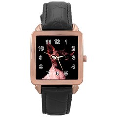 Sphynx Cat Rose Gold Leather Watch  by Valentinaart