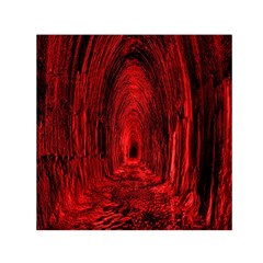 Tunnel Red Black Light Small Satin Scarf (square) by Simbadda