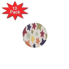 Star Colorful Surface 1  Mini Buttons (10 Pack)  by Simbadda