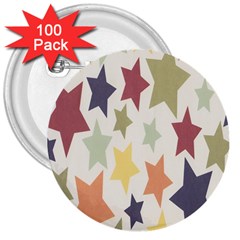 Star Colorful Surface 3  Buttons (100 Pack)  by Simbadda