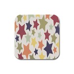 Star Colorful Surface Rubber Square Coaster (4 pack)  Front