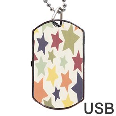 Star Colorful Surface Dog Tag Usb Flash (two Sides)