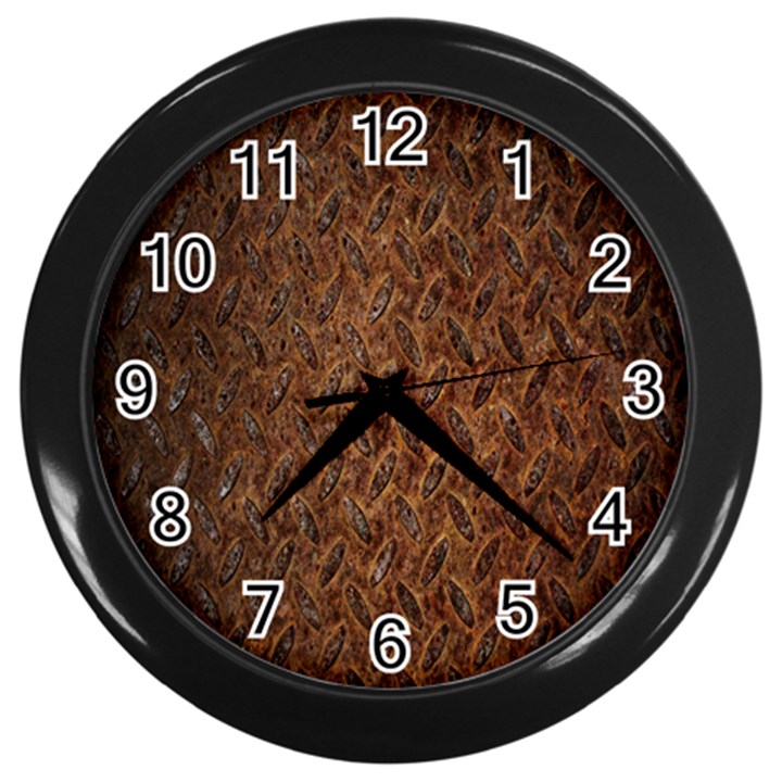 Texture Background Rust Surface Shape Wall Clocks (Black)