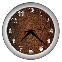 Texture Background Rust Surface Shape Wall Clocks (silver)  by Simbadda