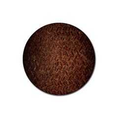 Texture Background Rust Surface Shape Rubber Coaster (round)  by Simbadda