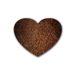 Texture Background Rust Surface Shape Rubber Coaster (heart)  by Simbadda