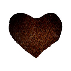 Texture Background Rust Surface Shape Standard 16  Premium Flano Heart Shape Cushions by Simbadda