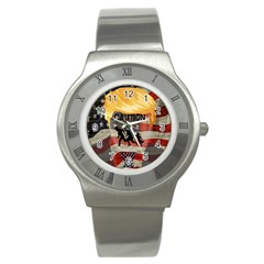 Caution Stainless Steel Watch by Valentinaart