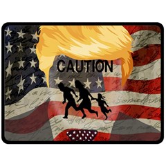 Caution Fleece Blanket (large)  by Valentinaart