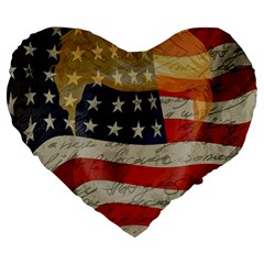 American President Large 19  Premium Heart Shape Cushions by Valentinaart