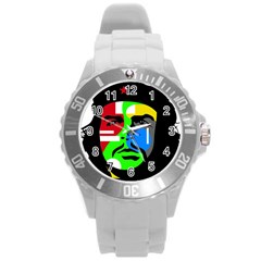 Che Guevara Round Plastic Sport Watch (l) by Valentinaart