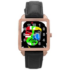 Che Guevara Rose Gold Leather Watch  by Valentinaart