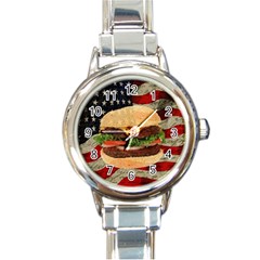 Hamburger Round Italian Charm Watch by Valentinaart